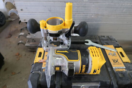 Akku kantfræser, Dewalt DCW600 + diverse udstyr 