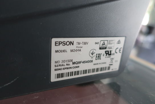 2 stk. bonprintere EPSON M244A samt 2 stk. stregkodescannere