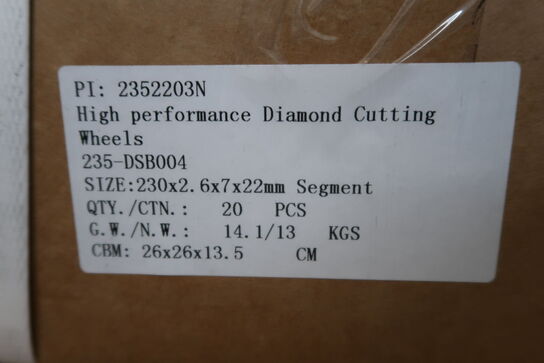 40 stk. Diamantklinger 230mm (Segment)