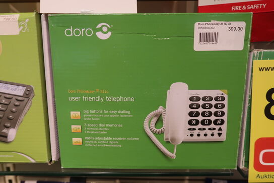 Doro PhoneEasy 311C Telefon med ledning, hvid 