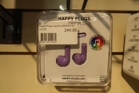 2 stk. Happy Plugs Joy True Wireless in-ear høretelefoner (lilla)