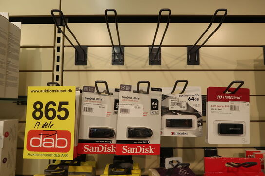 16 stk. USB stik m.m.