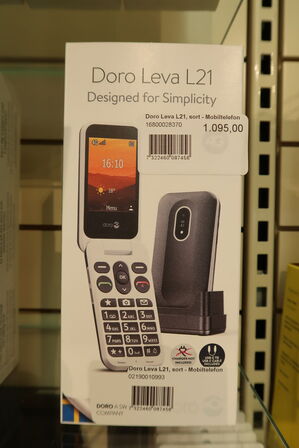 2 stk. Doro Leva L21 mobiletelefon (sort)