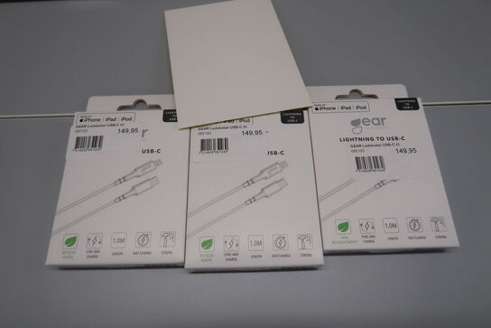 3 stk. Lightning til USB-C kabler
