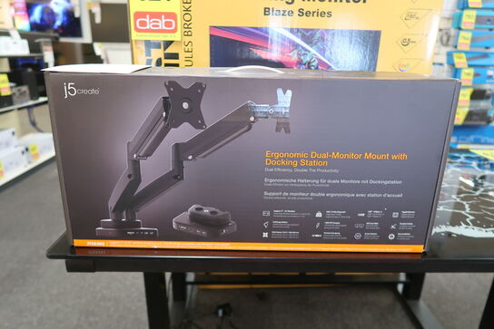 j5create Dual-Monitor Mount with Docking Station