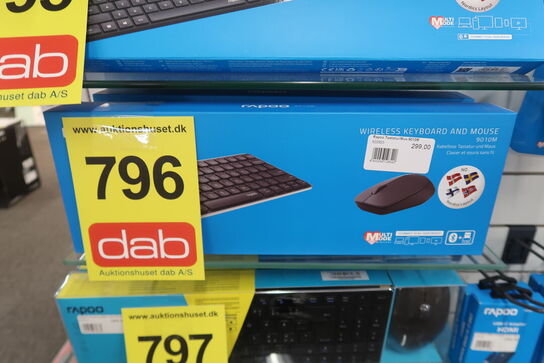 2 stk. Tastatur/Mus Sæt 9010M Trådløs Multi-Mode Sort