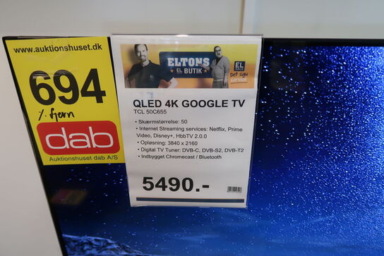 TCL 50C655 QLED 4K Google TV - UDEN FJERNBETJENING