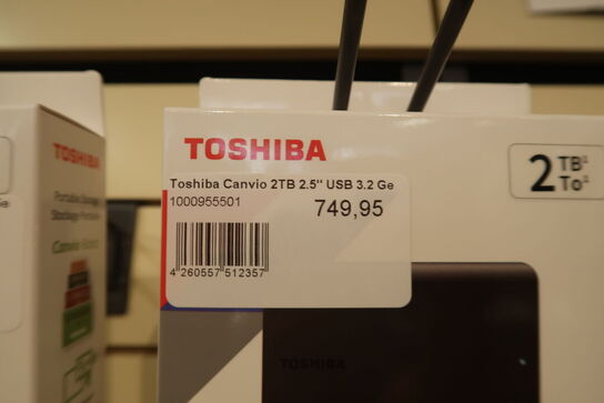 Toshiba Canvio Basics - 1TB - Ekstern Harddisk - Sort