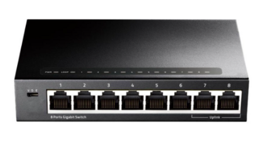 Cudy GS108 er en 8-port Gigabit-switch