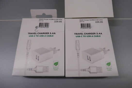 2 pk. Gear 220V/2,4A Lightning vægoplader 