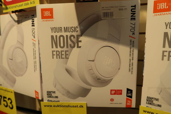 JBL Tune 770NC ANC Trådløse høretelefoner, Over-Ear (hvid)
