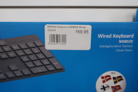 4 stk. Keyboard NK8020 USB-kablet Sort