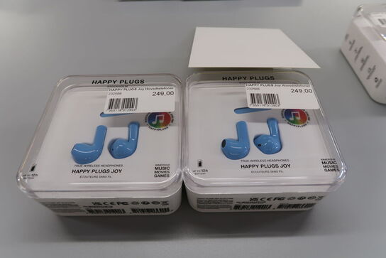 2 stk. Happy Plugs Joy True Wireless in-ear høretelefoner (blå)