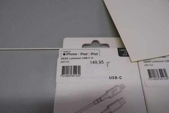 3 stk. Lightning til USB-C kabler