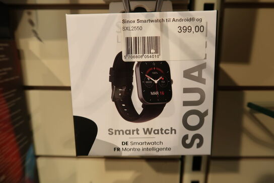 2 stk. Sinox Lifestyle Square Smartwatch m. Skridttæller - Sort