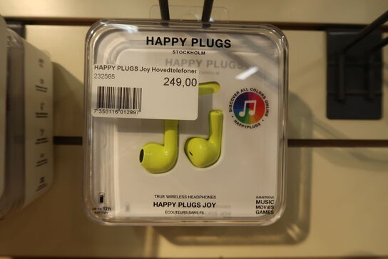 2 stk. Happy Plugs Joy True Wireless in-ear høretelefoner (neon yellow)
