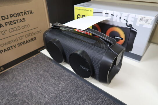 Streetz B100 Bluetooth boombox med LED, sort