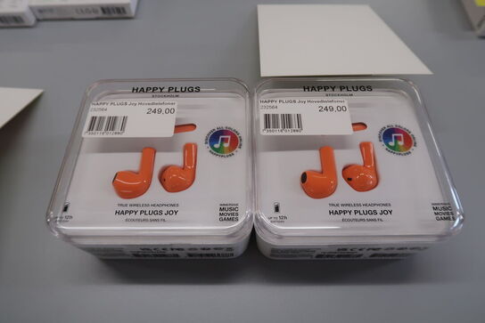 2 stk. Happy Plugs Joy True Wireless in-ear høretelefoner (orange)