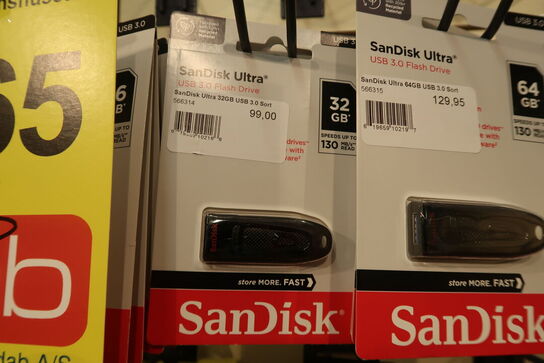 16 stk. USB stik m.m.