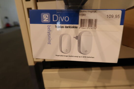 6 pk. Divo trådløst tryk hvid f/081000 dørklokke