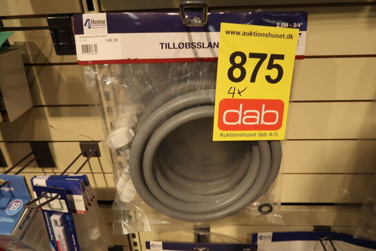 4 stk. Tilløbsslange 2,5 meter 