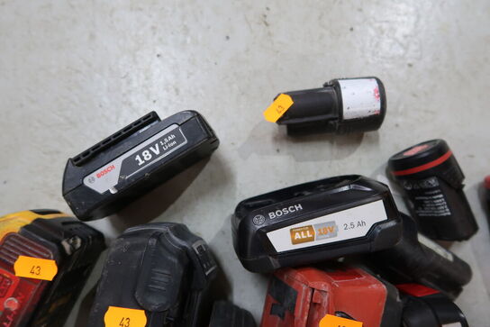 Div. batterier HILTI, MAKITA, BOSCH m.m.