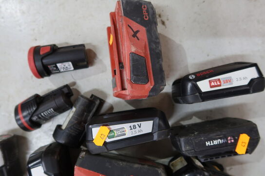 Div. batterier HILTI, MAKITA, BOSCH m.m.