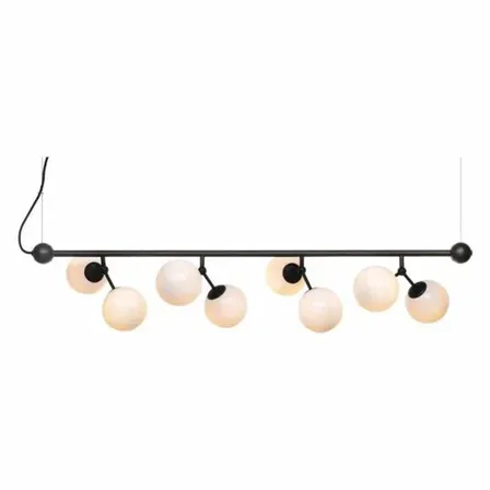 Halo design atom langbordspendel i opal glas og sort(ubrugt)