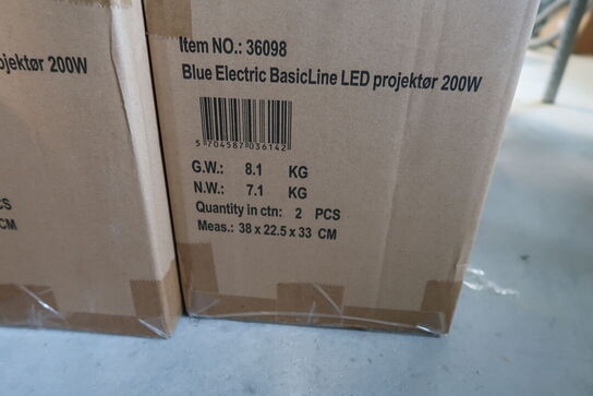 6 stk. arbejdslamper BLUE ELECTRIC BasicLine LED Projektør 200W