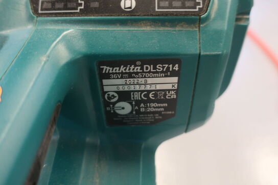 Akku. Kap-/geringssav MAKITA DLS714 med 2 stk. batterier og lader