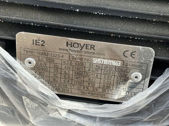 1 stk. el-motor, Hoyer HMA2-132S-4