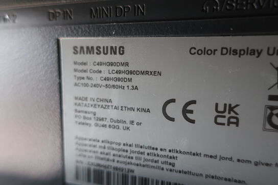 Computerskærm SAMSUNG C49HG90DMR, med tastatur, mus (læs beskrivelse)