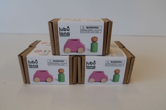 5 pk. Bil med figur, Pink - Lubulona