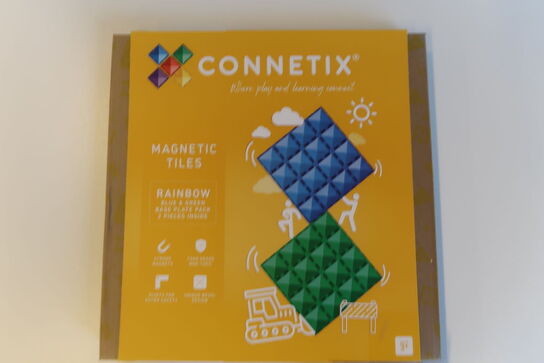 Store 4x4 magnet baseplates Grøn/Blå , 2 stk - Connetix