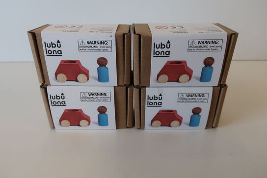 4 pk. Bil med figur, Rød - Lubulona