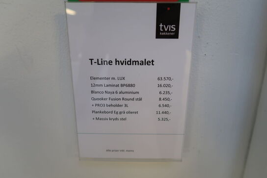 Tvis køkken L-Line hvidmalet