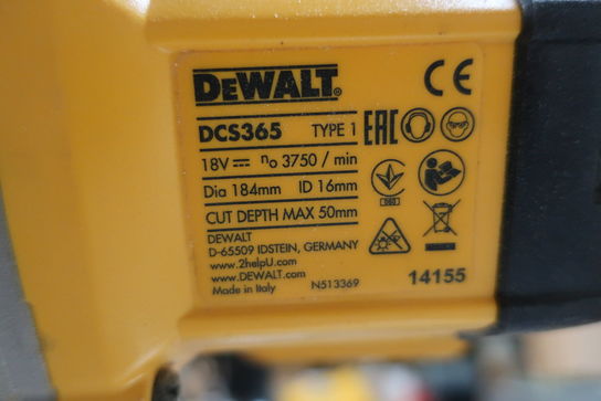 Kap-/geringssav DEWALT DCS365 med arbejdsbord