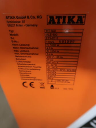 Affugter ATIKA HT600 (2876 timer)