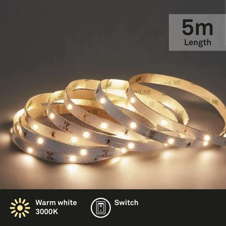 3 stk. briloner led strip 5 meter varm hvid(ubrugt)