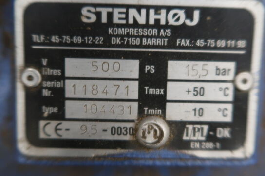 Kompressor STENHØJ 500L (årgang 1995)