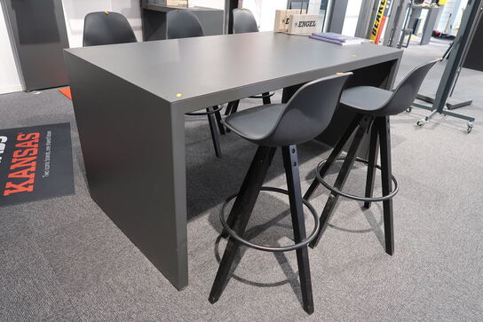 Barbord i metal m. 5 stk. barstole