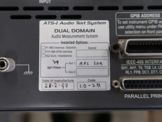 Audio Test System ATS-1 Dual Domain AUDIO PRECISION