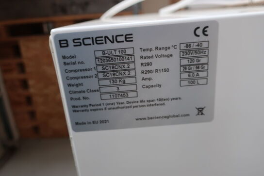 Fryseskab B SCIENCE GLOBAL B-ULT 100