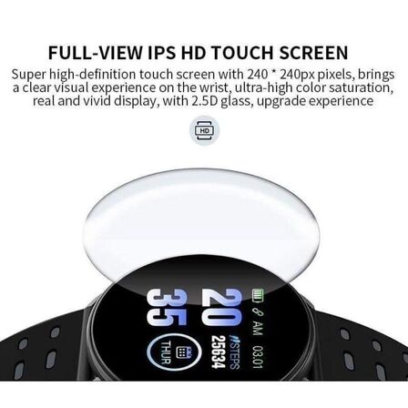 3 stk. Smartwatch 119 Plus Sort