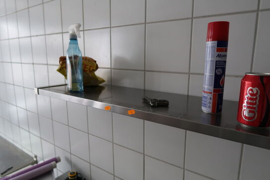3 stk. rustfri stålhylder samt opbevaringsvogn