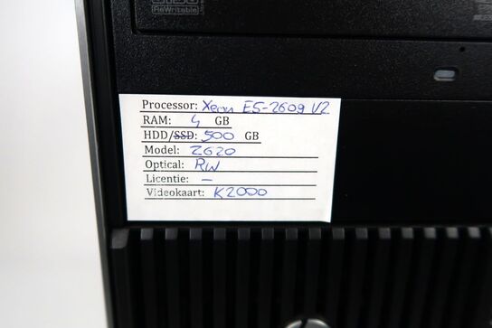 Tower Workstation, HP Z620 Xeon E5-2609 V2