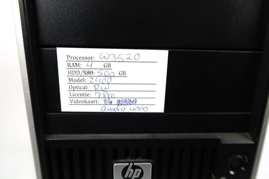 Tower Workstation, HP Z400 Xeon W3520