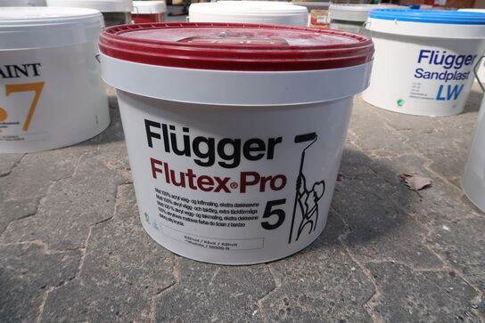 Flügger Flutex 5 Mat 100% acryl væg-/ loftmaling, Råhvid - 10 ltr. 