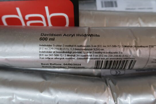 9 stk. Davidsen Acryl Hvid 600 ml - Best before 04/05/2024