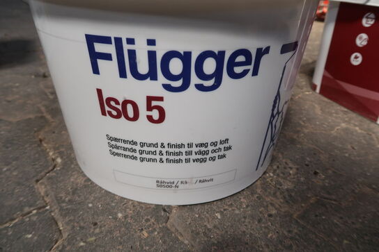 Flügger Iso 5 spærrende grund & finish til loft & væg, Råhvid - 10 ltr. 